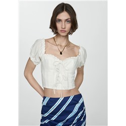 Blusa crop detalle lazos