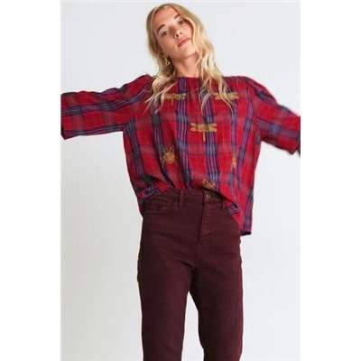 Blusa loose tartán
