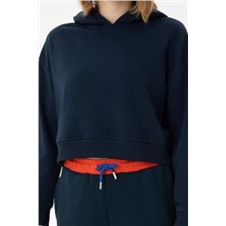 Kadın Lacivert Kapüşonlu Sweatshirt