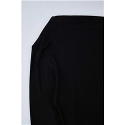 More Sustainable Siyah*001 Viskon Ribana Örme Büyük Beden Bluz TBBSS24AF00037
