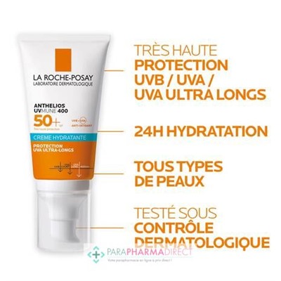 La Roche Posay Anthelios UVmune 400 - SPF50+ - Crème Hydratante - Avec Parfum 50ml