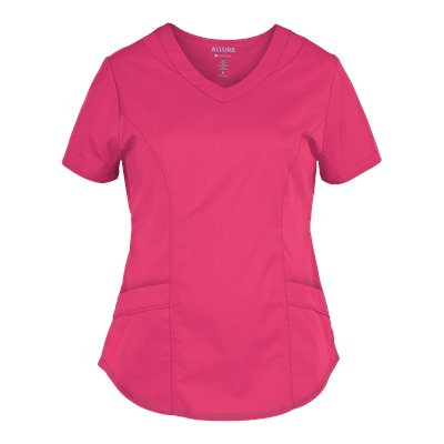White Cross Scrubs Allure STRETCH Curved V-Neck Top