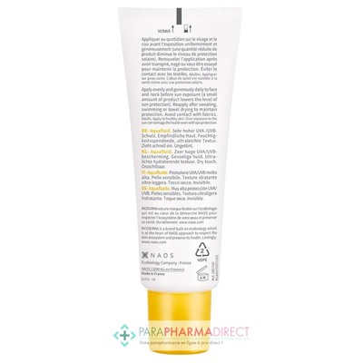 Bioderma Photoderm Aquafluide SPF50+ - Fini Invisible - Peaux Sensibles 40ml