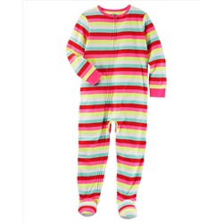 1-Piece Striped Microfleece PJs