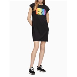 THE PRIDE EDIT HERITAGE LOGO CAP SLEEVE DRESS
