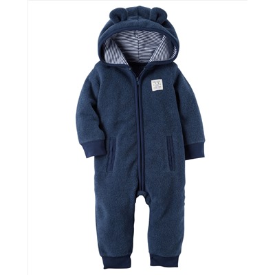 Hooded Fleece Jumpsuit - Carters