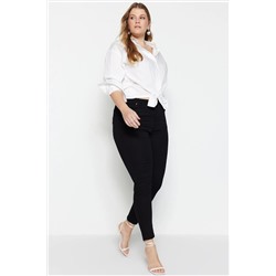 Siyah Yüksek Bel Esnek Skinny Jeans TBBAW23CJ00059