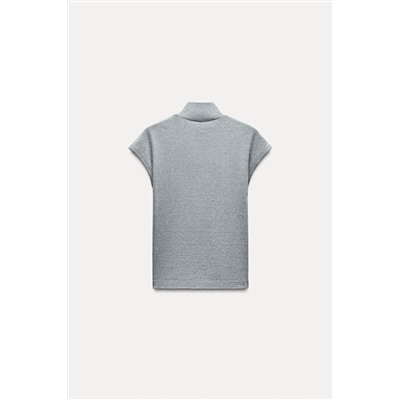 RIBBED HIGH NECK T-SHIRT