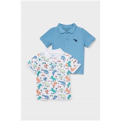 Multipack 2er - Dino - Poloshirt - Bio-Baumwolle