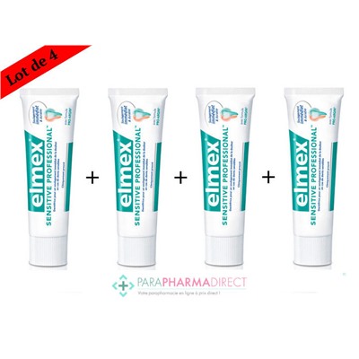Elmex Sensitive Professional Dentifrice Dents Sensibles 4x75mlLot  × 4