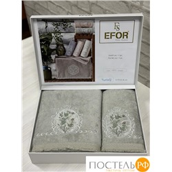 T1159/SM-03 Набор полотенец EFOR из 2-х предметов (50*90 и 70*140) CICEK ARISI зеленый YESIL