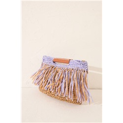 Bolso mediano rafia flecos