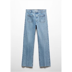 Jeans flare crop bolsillos