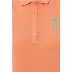 Kadın Somon Basic Polo Yaka Tişört