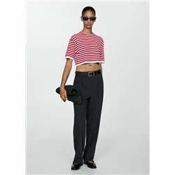 Camiseta crop rayas