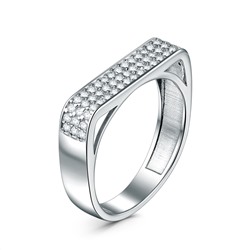 Серьги из серебра с фианитами родированные 301984-FA11