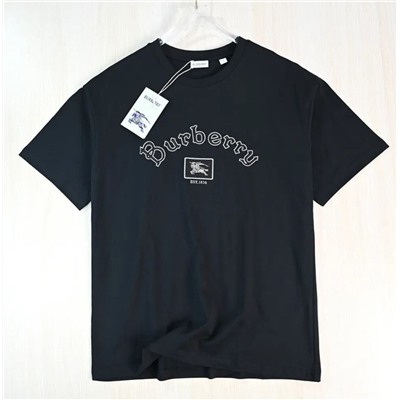 Мужская  хлопковая футболка с вышитыми буквами Burberr*y