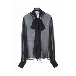 Blusa de seda Negro