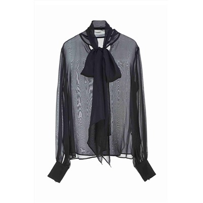 Blusa de seda Negro