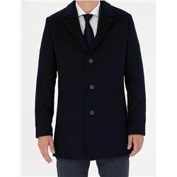 Lacivert Ex. Slim Fit Kaşe Kaban