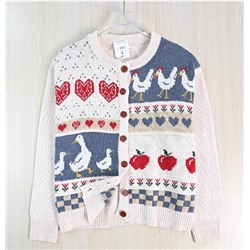 Женский цветной жаккардовый кардиган