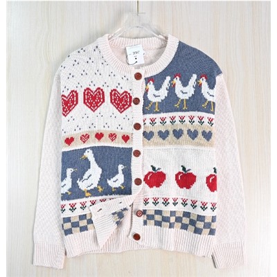 Женский цветной жаккардовый кардиган