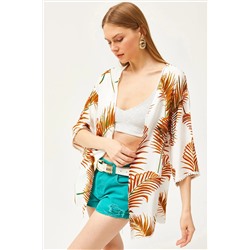 Olalook, Kadın Taba Güpür Detaylı Viskon Kimono CKT-19000080