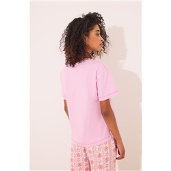 Camiseta manga corta 100% algodón rosa