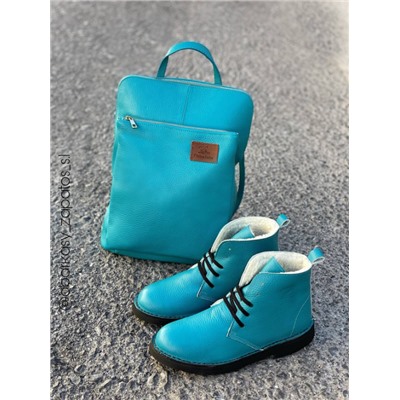 Ab.Zapatos 4619/2 turquesa+PELLE Mochibol acuarios