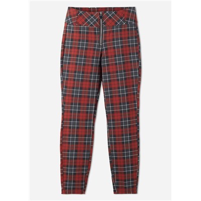 Leggings mit Schottenmuster und Reißverschluss