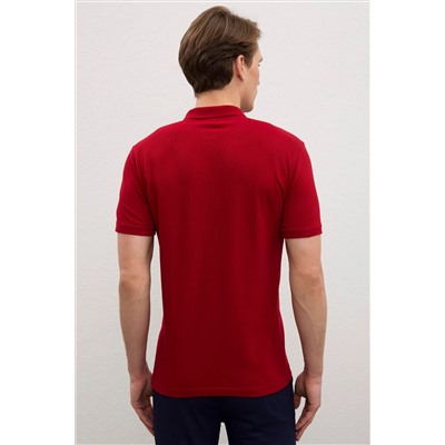 Erkek Bordo Basic Polo Yaka Tişört