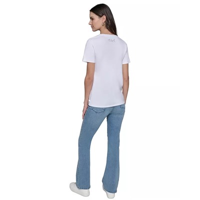 KARL LAGERFELD PARIS Petite Crewneck Graphic T-Shirt