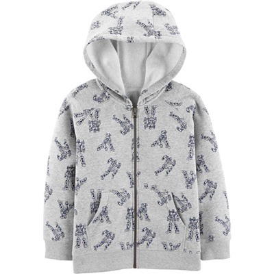 Zip-Up Fleece-Lined Hoodie