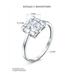 Серьги из серебра с фианитами родированные Пдс-059р