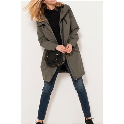 Parka con capucha Caqui