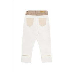Kız Çocuk Krem Jean Pantolon
