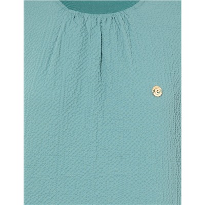 Koyu Mint Kolsuz Comfort Fit Bluz