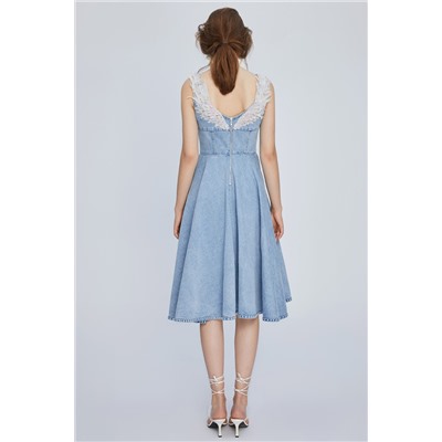 Vestido midi vaquero Azul