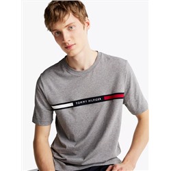 Tommy Ribbed Inset Logo T-Shirt