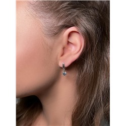 Серьги женские из серебра родированные - Сердце 925 пробы с063р