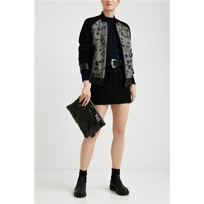 Chaqueta bomber lana bordada