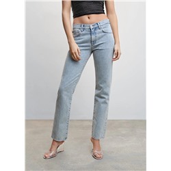 Jeans rectos tiro bajo -  Mujer | MANGO OUTLET Melilla