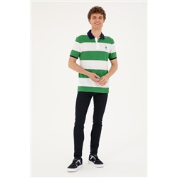 Erkek Regular Fit Polo Yaka Yeşil Tişört