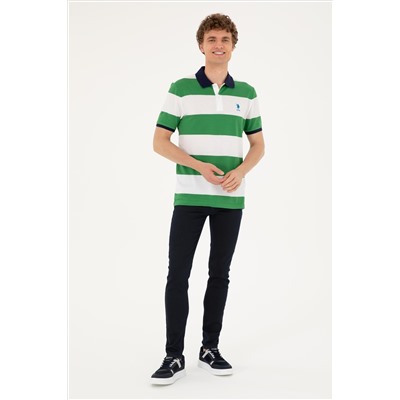 Erkek Regular Fit Polo Yaka Yeşil Tişört