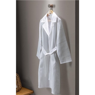 Blois %100 Pamuk Unisex Bornoz - Beyaz - Lüks Koleksiyon