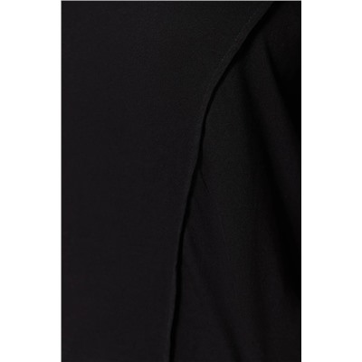 Siyah Bisiklet Yaka Dikiş Detaylı %100 Pamuk Örme Crop T-Shirt TBBSS23BF00037