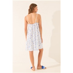 Vestido midi flores blanco