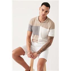 Avva, Erkek Vizon Pamuklu Blok Renkli Polo Yaka Triko T-shirt A31y5126