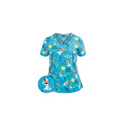 Cherokee Tooniforms Scrubs Turn Up The Heat Print Top