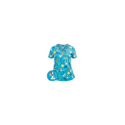 Cherokee Tooniforms Scrubs Turn Up The Heat Print Top